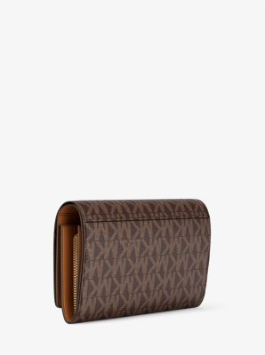 Thumbnail - MK Brieftasche Jet Set Large Mit Signature-Logomuster - Braun - Michael Kors