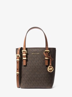 Quinn Extra-Small Signature Logo and Leather Convertible Tote Bag image number 0