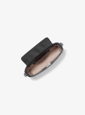 Borsa a tracolla convertibile Bryant piccola in pelle stampa serpente in NERO | Michael Kors