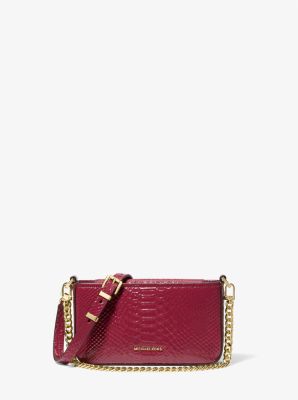 Bryant Small Snake Embossed Leather Convertible Crossbody Bag