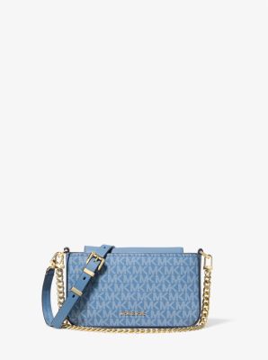 Michael Kors Bryant Small Signature Logo Convertible Pochette In Blue
