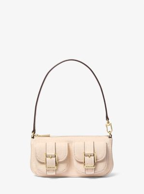 MK Pochette Zoe Small Mit Pailletten - Natur