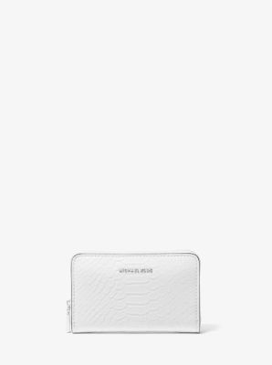Jet Set Small Snake Embossed Leather Wallet