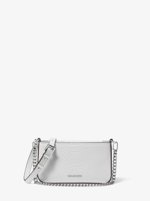 Bryant Small Snake Embossed Leather Convertible Pochette