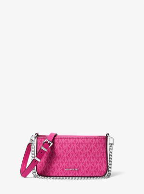 MK Wandelbare Pochette Bryant Small Mit Signature-Logomuster - Rosa