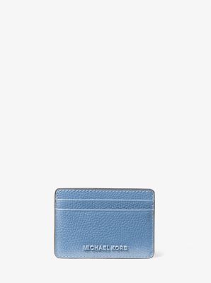 Porta carte di credito Jet Set in pelle martellata in BLU FRANCESE | Michael Kors