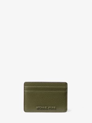 MK Kartenetui Jet Set Aus Gekrispeltem Leder - Grün