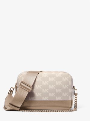 Bryant Medium Two-Tone Logo Jacquard and Leather Camera Crossbody Bag