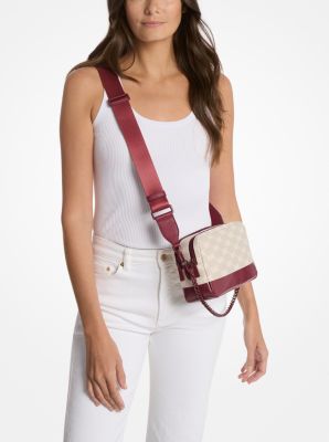 Bryant Medium Two-Tone Logo Jacquard and Leather Camera Crossbody Bag