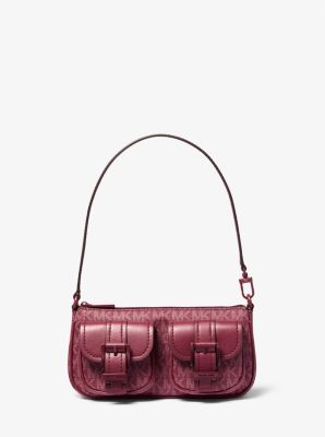 Wandelbare Pochette Zoe Small mit Signature-Logomuster