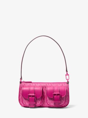 MK Wandelbare Pochette Zoe Small Mit Signature-Logomuster - Rosa