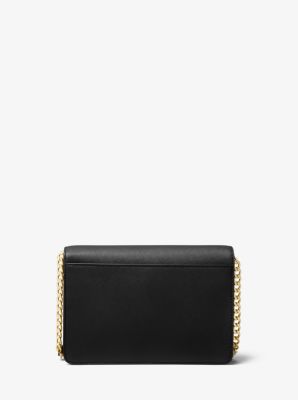 Michael Kors Daniela Large Saffiano Leather Crossbody Bag (black): Handbags