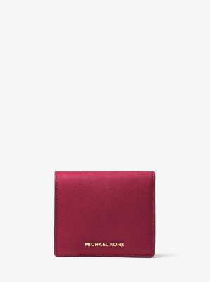 Jet Set Travel Saffiano Leather Card Holder | Michael Kors