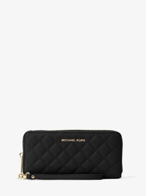 Leather continental 2024 wristlet michael kors