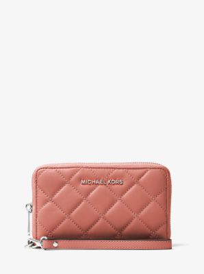 Michael michael kors large leather best sale smartphone wristlet