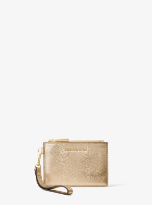 Metallic Leather Coin Purse Michael Kors