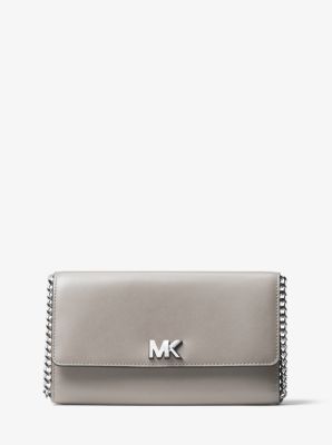 mk mott leather clutch