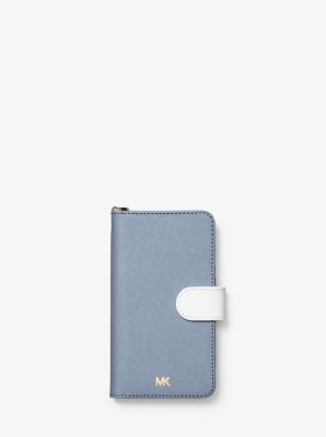 Color-Block Saffiano Leather Folio Case for iPhone X | Michael Kors
