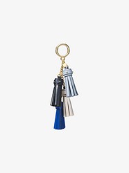 Leather Mini Tassel Key Chain - BLUE - 32T8GF3N8T