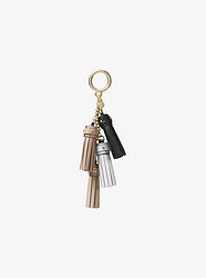 Leather Mini Tassel Key Chain - TRUFFLE - 32T8GF3N8T