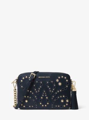 Ginny Medium Embellished Leather Crossbody Michael Kors