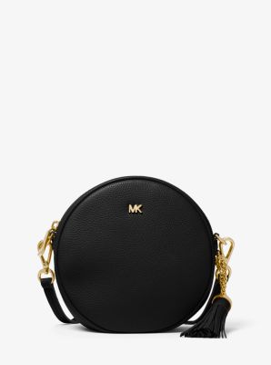 michael kors pebble leather circle canteen crossbody