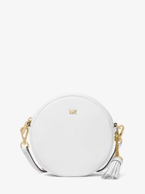 michael michael kors pebble leather circle canteen crossbody