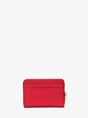 Small pebbled leather 2024 wallet michael kors