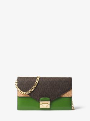 michael kors sloan logo and leather chain wallet