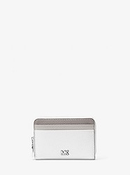 Small Color-Block Pebbled Leather Wallet - WHT/PGY/ALUM - 32T8SF6Z0T