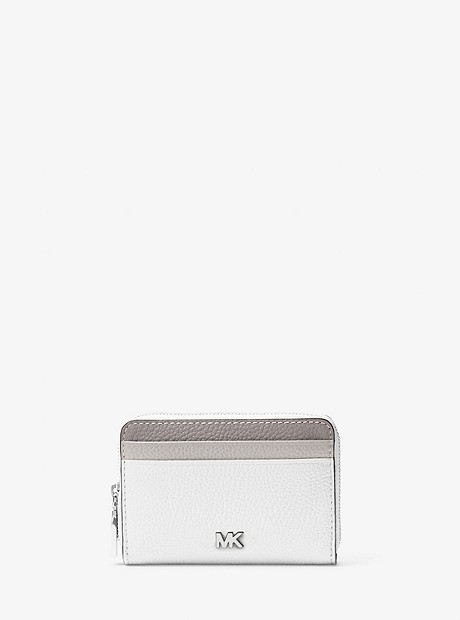 Small Color-Block Pebbled Leather Wallet - WHT/PGY/ALUM - 32T8SF6Z0T