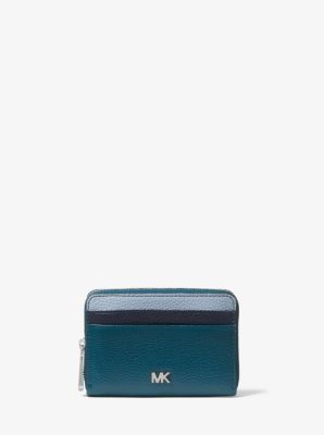 michael kors small color block pebbled leather wallet