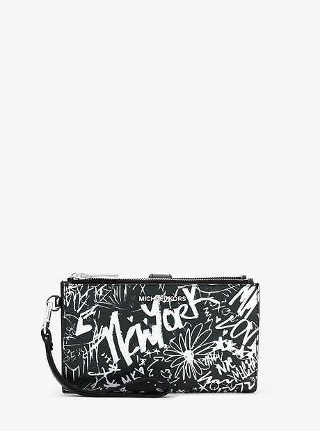 Adele Graffiti Leather Smartphone Wallet - BLACK - 32T8SFDW4T