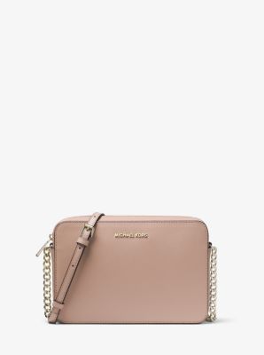 Michael Kors Jet Set Saffiano Leather Crossbody Bag - Neutrals