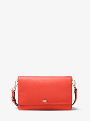 Pebbled Leather Convertible Crossbody Bag - CORAL - 32T8TF5C9T