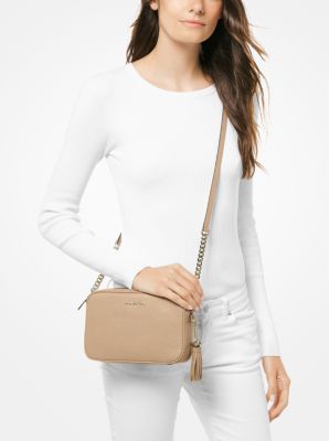 Michael Kors Ginny Medium Woven Leather Crossbody- ADMIRAL/OPWT  32H8BF5M2U-423 192877144359 - Handbags, Ginny - Jomashop