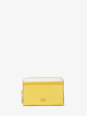 michael kors small color block pebbled leather wallet