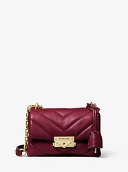 Cece Extra-Small Quilted Leather Crossbody Bag - BERRY - 32T9G0EC1L