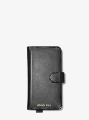 Embellished Leather Hand Strap Folio Case For iPhone XS Max