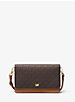 Logo and Leather Convertible Crossbody Bag image number 0