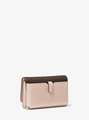 Logo and Leather Convertible Crossbody Bag image number 2