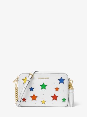 Ginny Medium Star-Cutout Pebbled Leather Crossbody Bag | Michael Kors