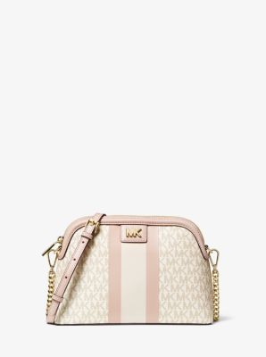 Large Logo Stripe Dome Crossbody Bag Michael Kors