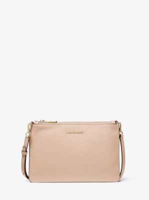 Michael michael kors adele double zip pebble hot sale leather crossbody