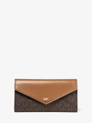 Large Logo and Leather Envelope Wallet | Michael Kors