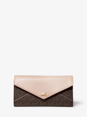 Large Logo and Leather Envelope Wallet | Michael Kors