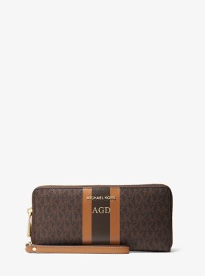 Logo Stripe Continental Wristlet