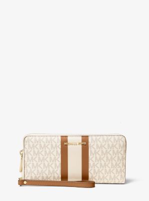 Logo Stripe Continental Wristlet | Michael Kors