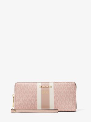 Logo Stripe Continental Wristlet in BALLET MULTI | Michael Kors