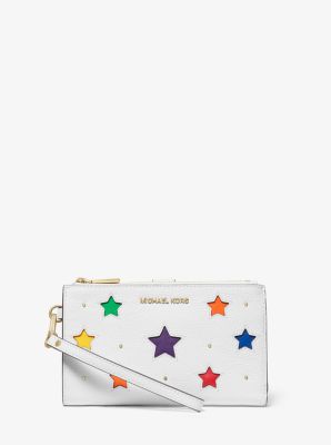 Adele Star-Cutout Pebbled Leather 